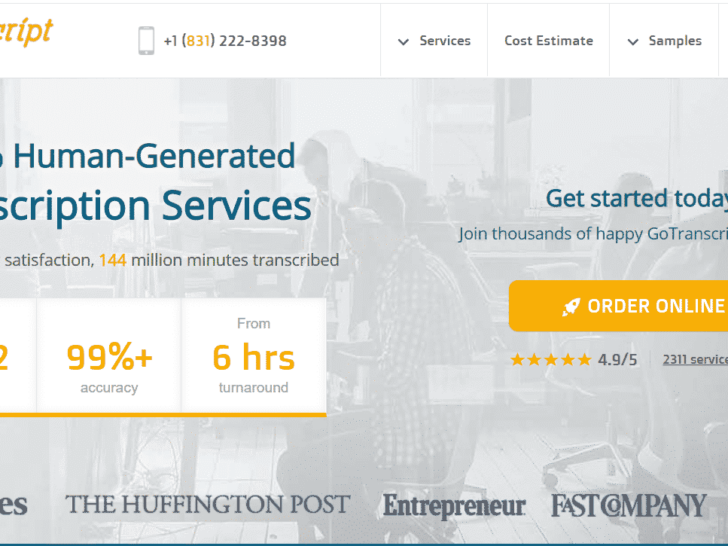 Go transcript website for transcription services