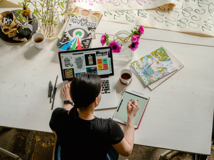 girl working on her high income skills