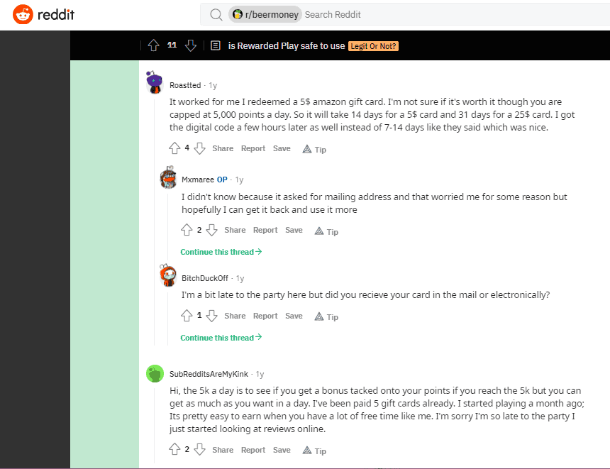 rewarded app reviews on Reddit