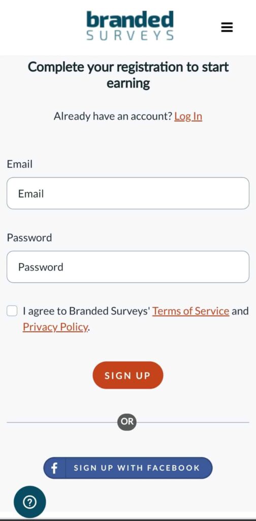 branded surveys sign up