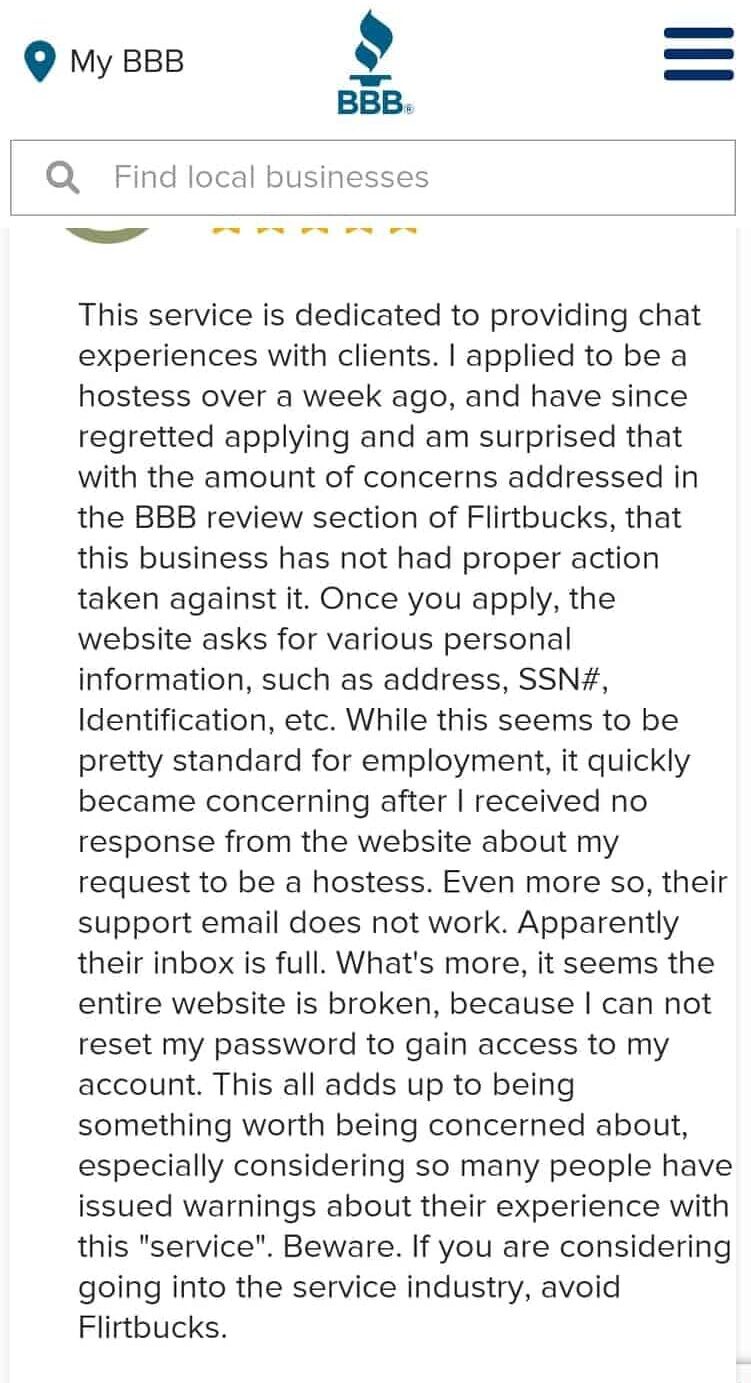 FlirtBucks Scam BBB Review