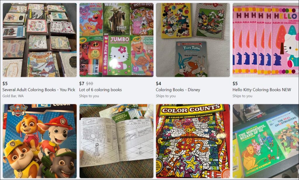 Sell Coloring Books On Facebook Marketplace