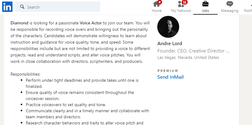 Voice Over Jobs on LinkedIn