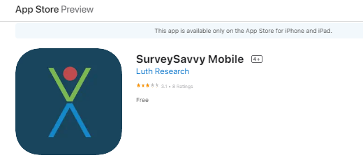 SurveySavvy On Appstore