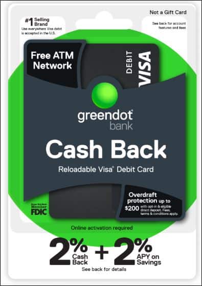 GreenDot's Cash Back Reloadable Visa Debit Card