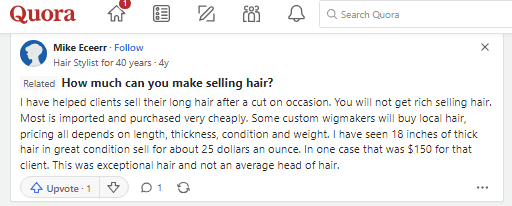 How Much Can You Sell Hair For?