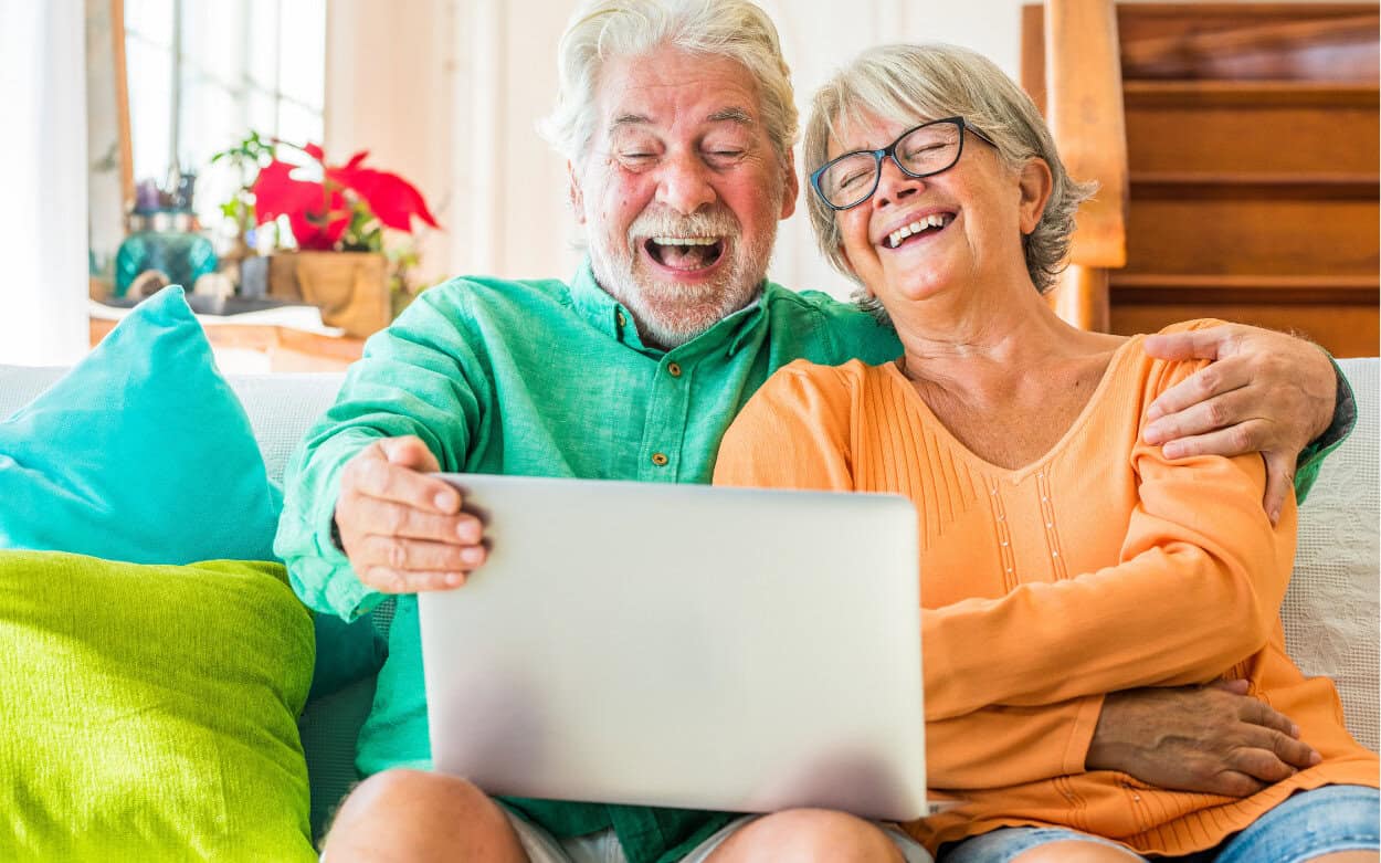 Low Stress Jobs After Retirement featuring two old people checking well paying jobs