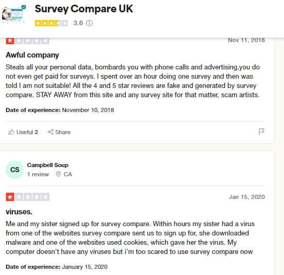 Negative Trust Pilot SurveyCompare Reviews 