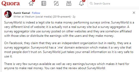 SurveyWorld Reviews on Quora