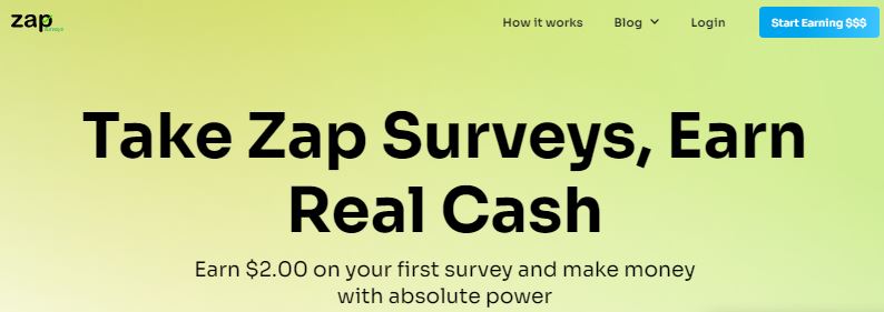 Zap Surveys - Earn  to Sign Up